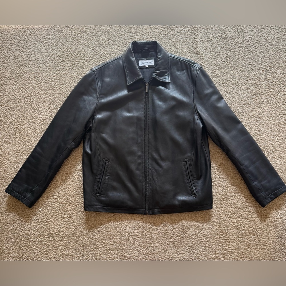 Men’s Calvin Klein Black Leather Jacket